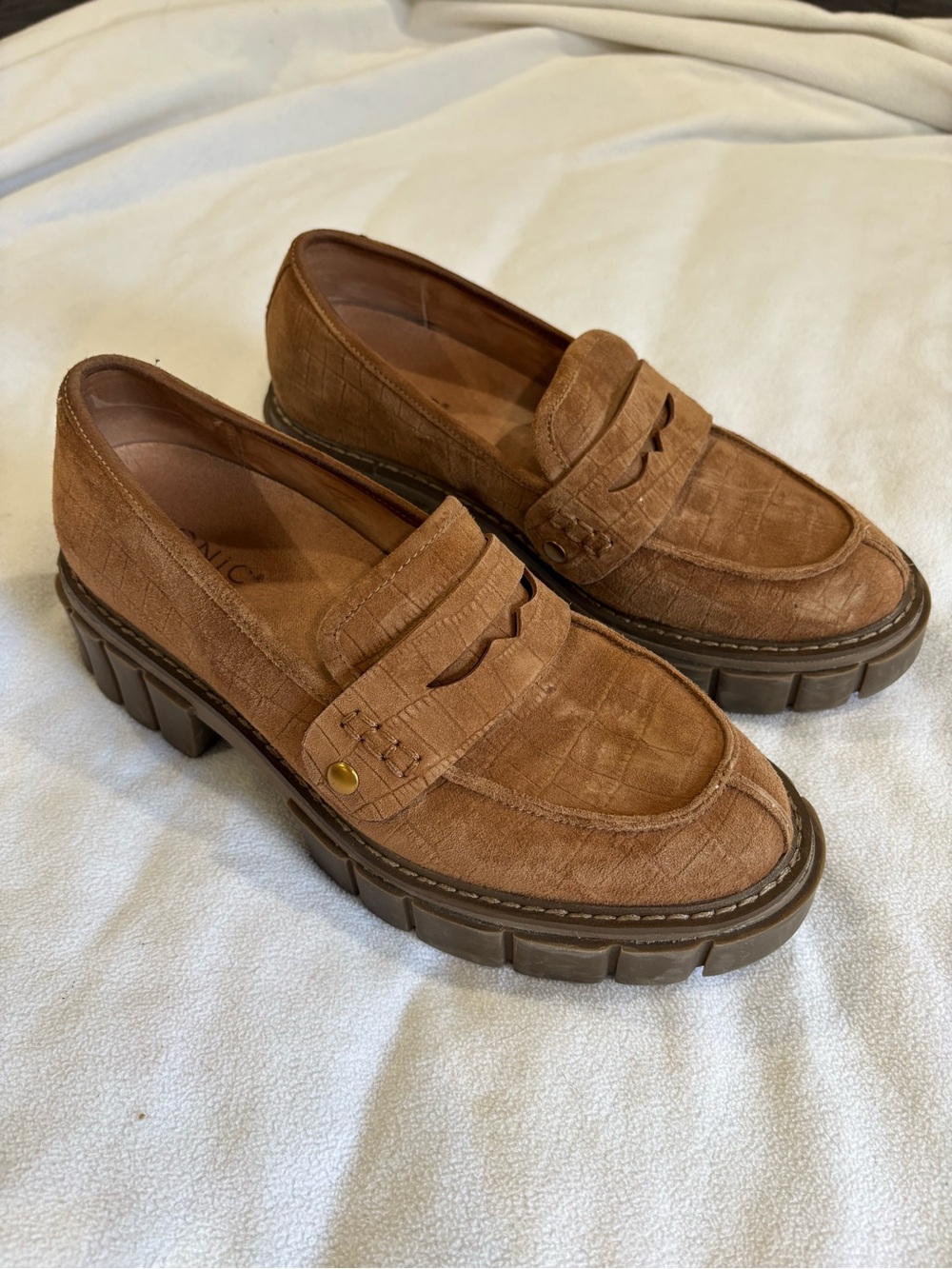 Vionic Brown Suede Penny Loafers - Picture 2 of 7